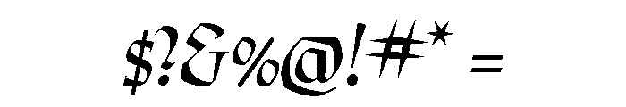 Preissig Regular Italic Font OTHER CHARS
