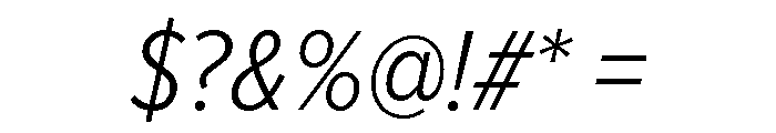 Proxima Nova Condensed Light Italic Font OTHER CHARS