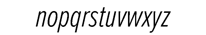 Proxima Nova Extra Condensed Light Italic Font LOWERCASE