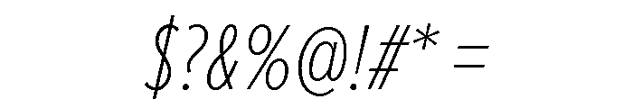 Proxima Nova Extra Condensed Thin Italic Font OTHER CHARS