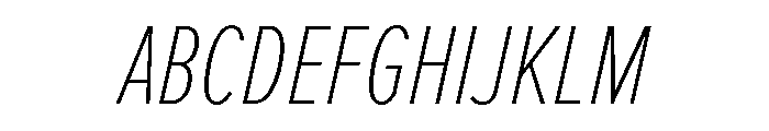 Proxima Nova Extra Condensed Thin Italic Font UPPERCASE
