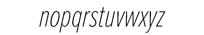 Proxima Nova Extra Condensed Thin Italic Font LOWERCASE