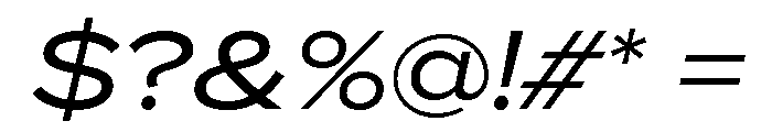 Proxima Nova Extra Wide Regular Italic Font OTHER CHARS