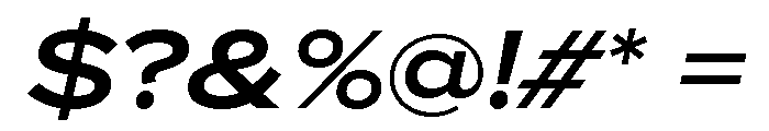 Proxima Nova Extra Wide Semi Bold Italic Font OTHER CHARS