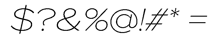 Proxima Nova Extra Wide Thin Italic Font OTHER CHARS