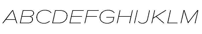 Proxima Nova Extra Wide Thin Italic Font UPPERCASE