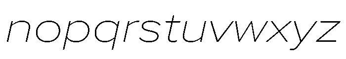 Proxima Nova Extra Wide Thin Italic Font LOWERCASE