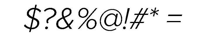 Proxima Nova Light Italic Font OTHER CHARS