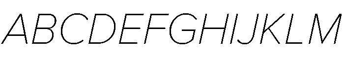 Proxima Nova Thin Italic Font UPPERCASE