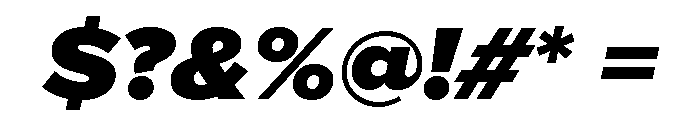 Proxima Nova Wide Black Italic Font OTHER CHARS