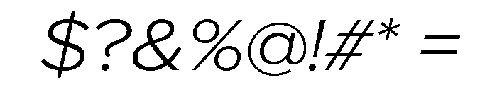 Proxima Nova Wide Light Italic Font OTHER CHARS