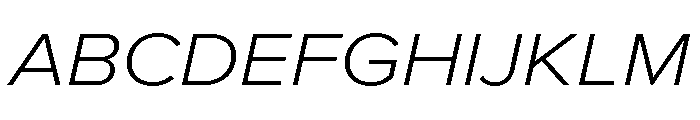Proxima Nova Wide Light Italic Font UPPERCASE