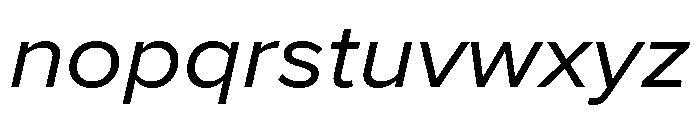 Proxima Nova Wide Regular Italic Font LOWERCASE