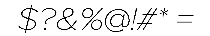 Proxima Nova Wide Thin Italic Font OTHER CHARS