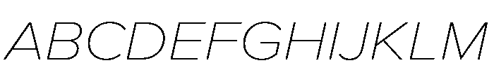 Proxima Nova Wide Thin Italic Font UPPERCASE