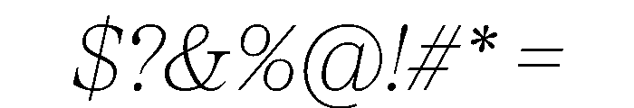 Proxima Sera Thin Italic Font OTHER CHARS