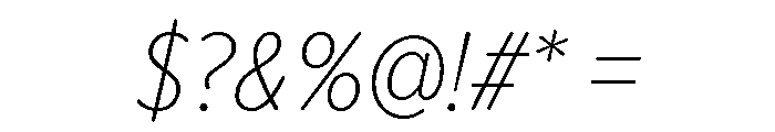 Proxima Soft Condensed Thin Italic Font OTHER CHARS