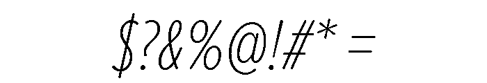 Proxima Soft Extra Condensed Thin Italic Font OTHER CHARS