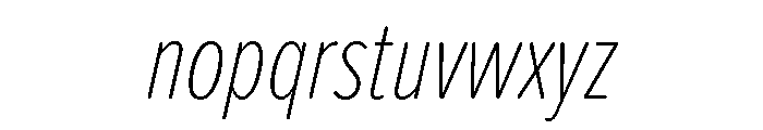 Proxima Soft Extra Condensed Thin Italic Font LOWERCASE