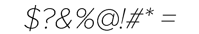 Proxima Soft Thin Italic Font OTHER CHARS