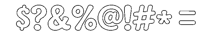Puffora Bold Outline Font OTHER CHARS