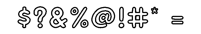 Puffy Soda Outline Font OTHER CHARS