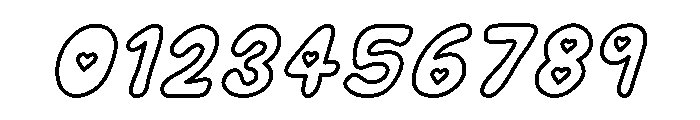 Puppy Love Soda Outline Italic Font OTHER CHARS