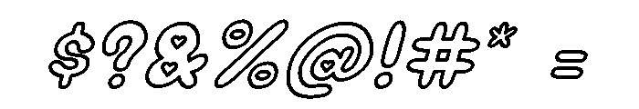 Puppy Love Soda Outline Italic Font OTHER CHARS