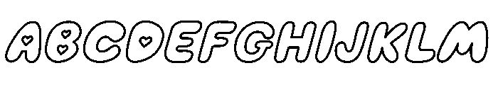 Puppy Love Soda Outline Italic Font UPPERCASE
