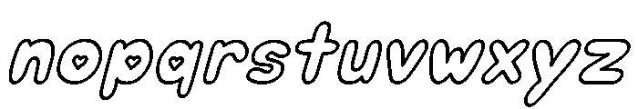 Puppy Love Soda Outline Italic Font LOWERCASE
