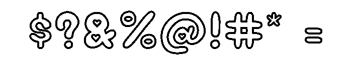 Puppy Love Soda Outline Font OTHER CHARS