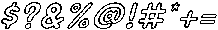 Puffy Soda Outline Italic otf (400) Font OTHER CHARS