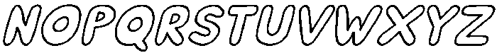 Puffy Soda Outline Italic otf (400) Font UPPERCASE