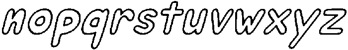 Puffy Soda Outline Italic otf (400) Font LOWERCASE