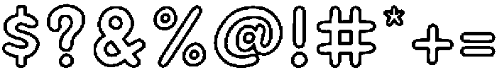 Puffy Soda Outline otf (400) Font OTHER CHARS