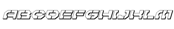 Pulsar Class 3D Italic Font UPPERCASE