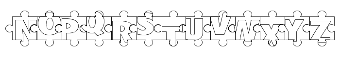 Puzzle Pieces Outline Font UPPERCASE