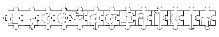 Puzzle Pieces Outline Font LOWERCASE