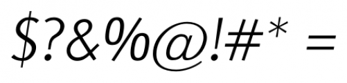 Pura Light Italic Font OTHER CHARS