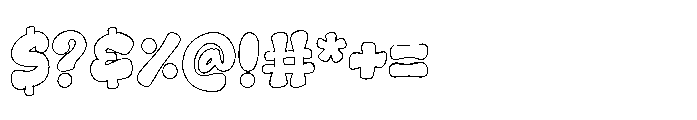 Puffy Play Outline Font OTHER CHARS