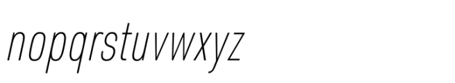 Pulse JP Compressed Thin Italic Font LOWERCASE