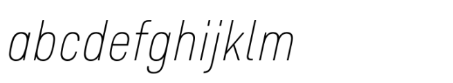 Pulse JP Condensed Thin Italic Font LOWERCASE