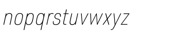 Pulse JP Condensed Thin Italic Font LOWERCASE