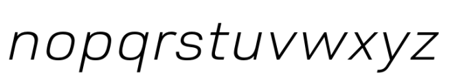 Pulse JP Expanded Light Italic Font LOWERCASE
