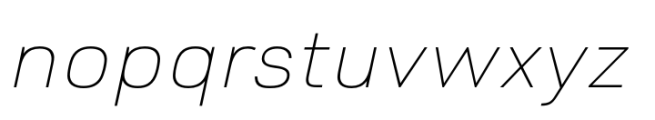 Pulse JP Expanded Thin Italic Font LOWERCASE