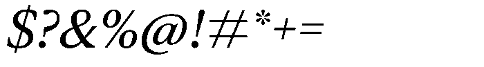 Pulso Pro Roman Italic Font OTHER CHARS