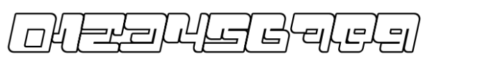 Punk Cyber Outline Slant Font OTHER CHARS
