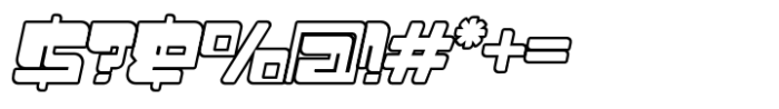 Punk Cyber Outline Slant Font OTHER CHARS