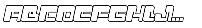 Punk Cyber Outline Slant Font UPPERCASE