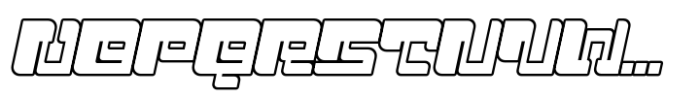Punk Cyber Outline Slant Font UPPERCASE